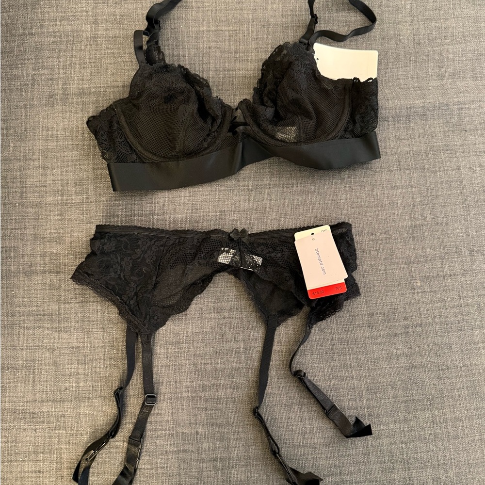 B’tempt’d Elegant Black Lace Lingerie Set